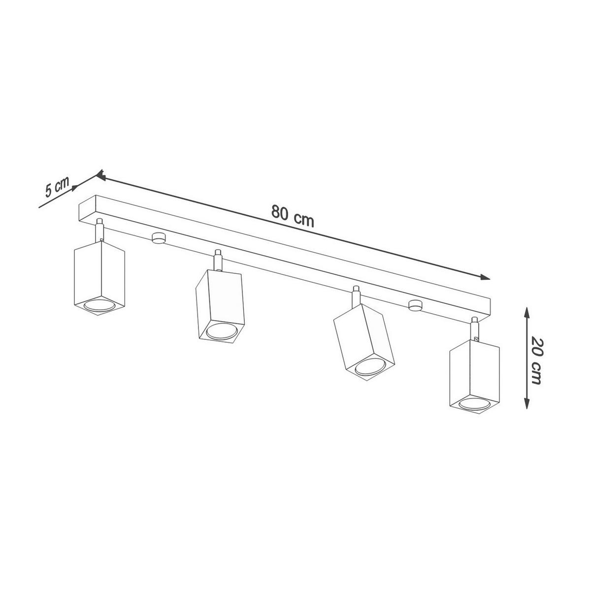DECKENLEUCHTE Holz Braun Eiche - Braun, Holz (80/5/20cm) - Sollux Lighting