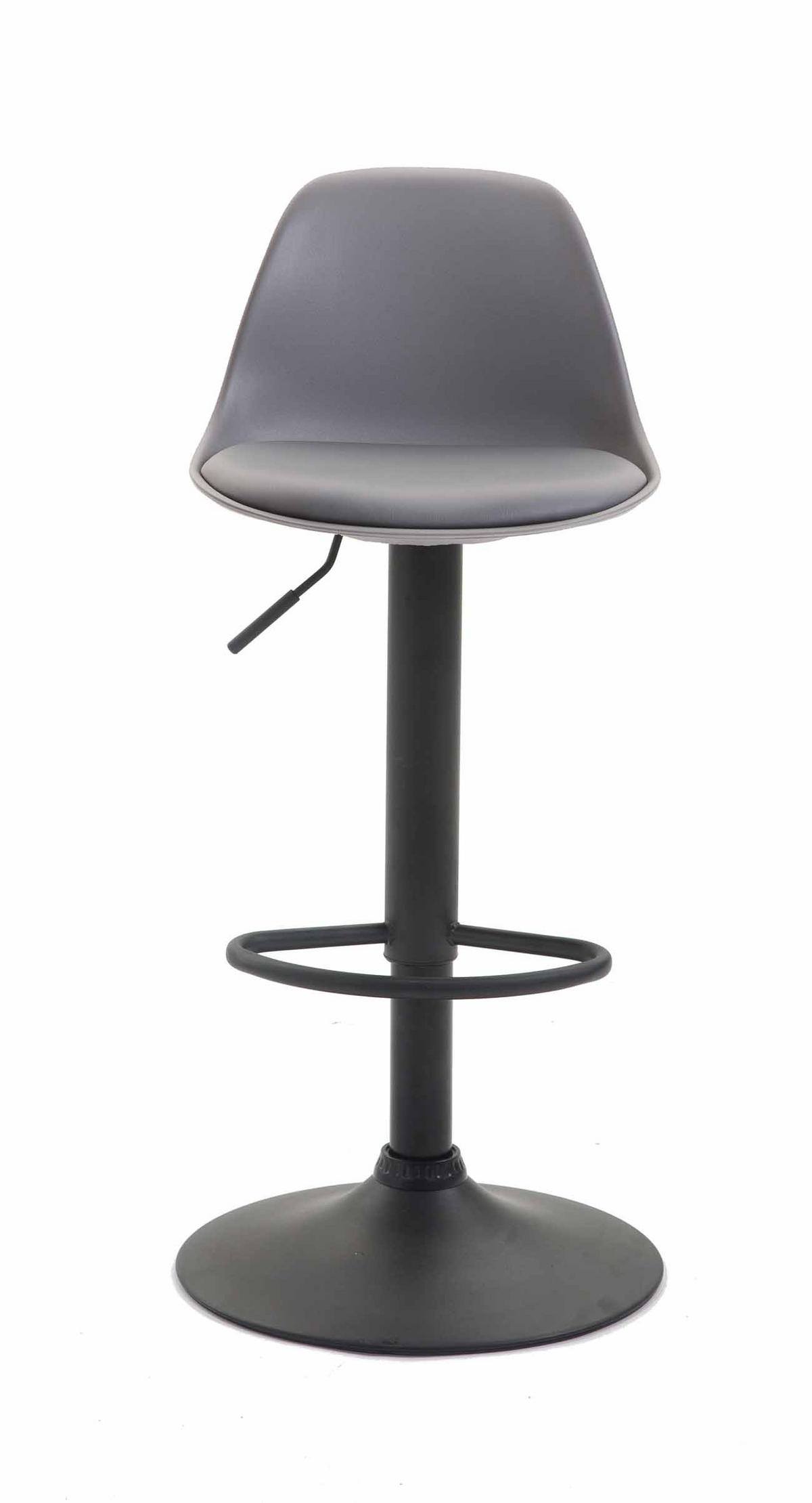 BARHOCKER Kunststoff grau - Schwarz/Grau, Kunststoff/Metall (39/82/43cm) - CLP