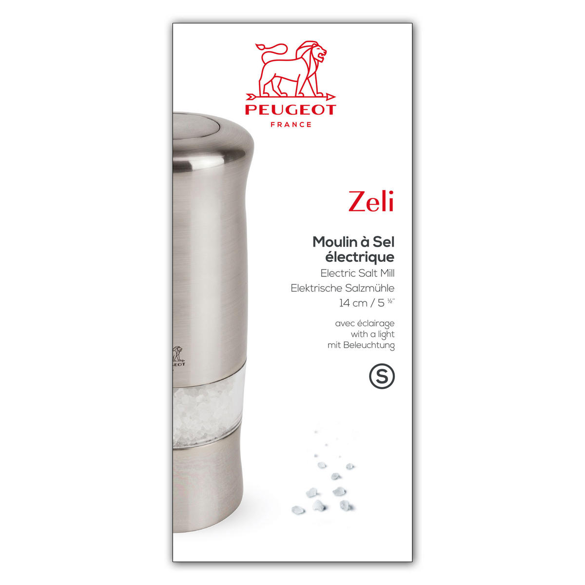 SALZMÜHLE Elektrisch Zeli 14cm Kunststoff Stahlmahlwerk - Grau, Kunststoff (5.6/14/5.6cm) - PEUGEOT