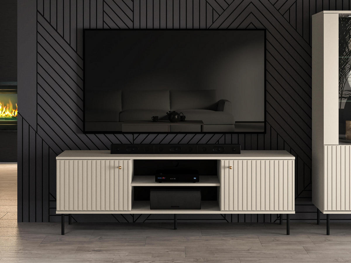 TV-LOWBOARD SOPHIE Beige 160x40x53 cm - Beige, Holzwerkstoff (160/53/40cm) - FURNLUX