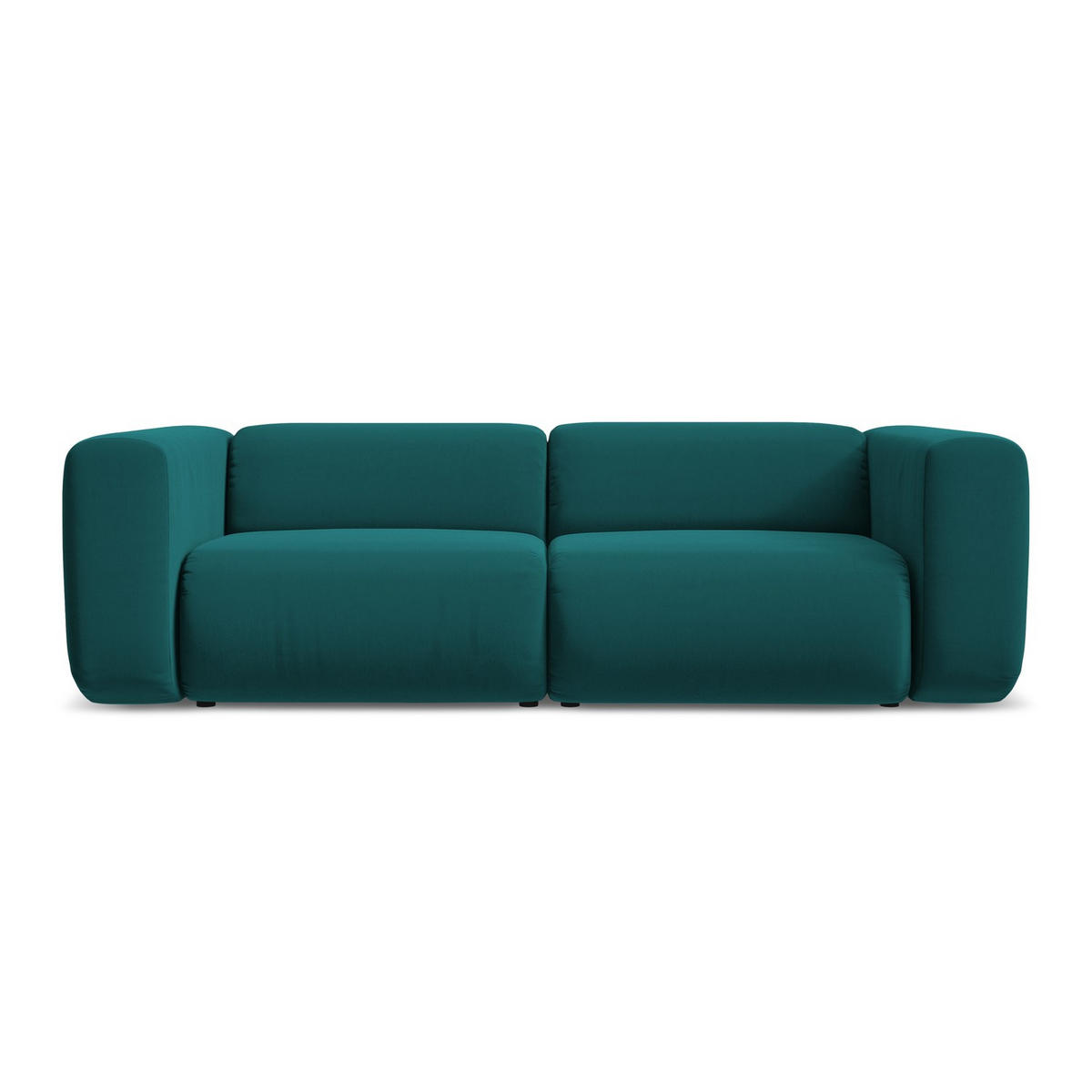 3-SITZER SOFA Samt Stoff Blau - Blau/Petrol, Kunststoff/Textil (228/70/89cm) - LaMiaSofa