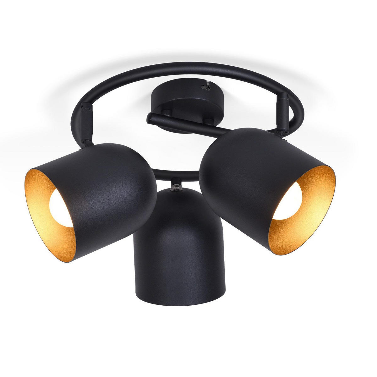 STRAHLER Gera 3-flammig 25/25/21 cm - Schwarz, Metall (25/25/21cm) - Nettlife