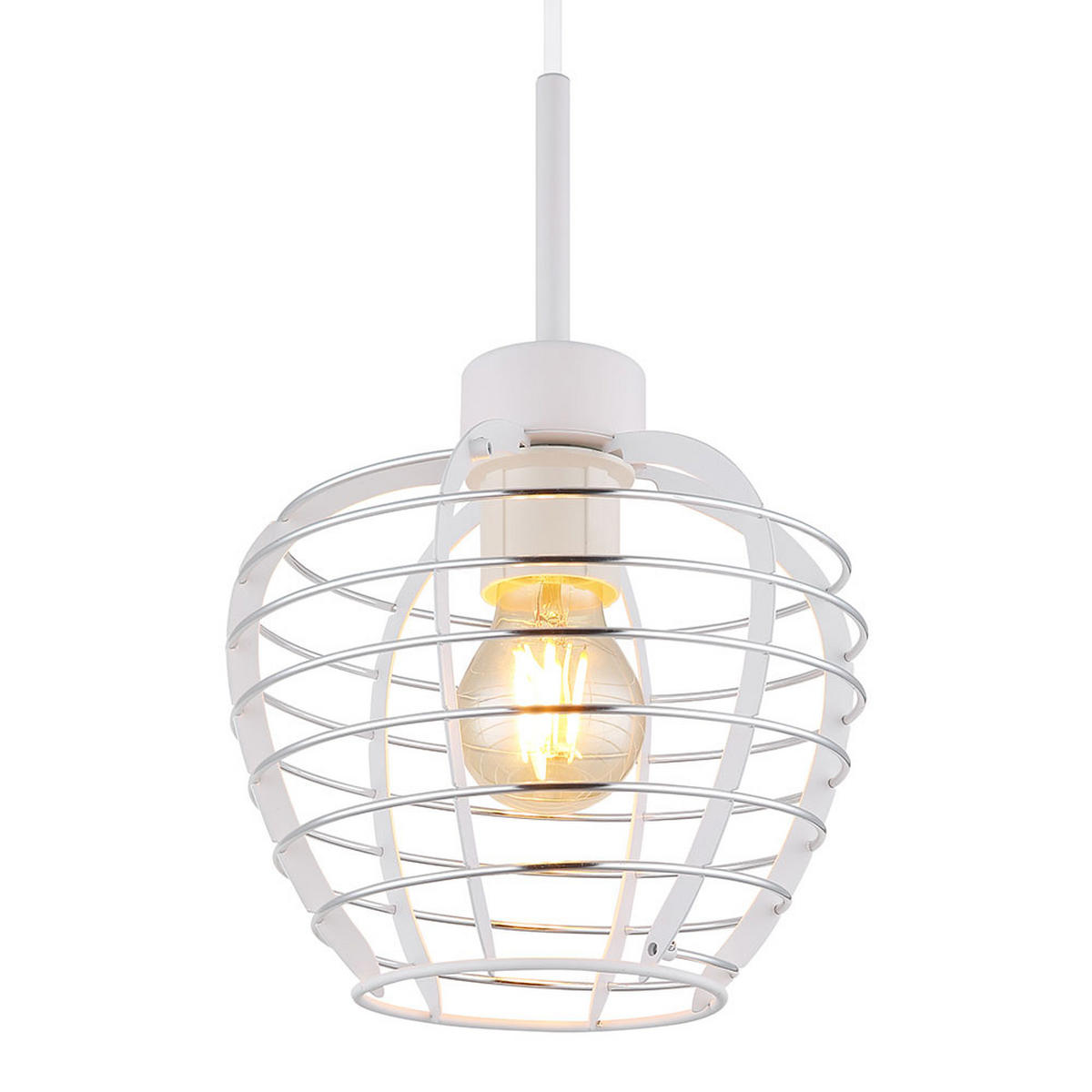 LED HÄNGELEUCHTE Metall, Weiß, höhenverstellbar - Weiß, Metall (20.5/20.5/120cm) - Globo Lighting