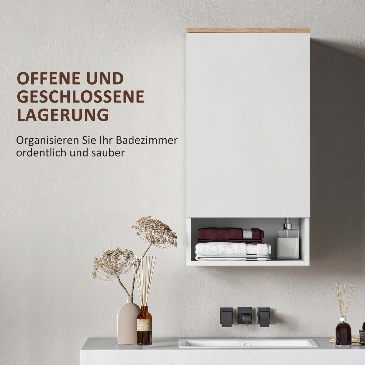 BADEZIMMERSCHRANK DE-09616 Weiß - Weiß, Holzwerkstoff (40/77/27cm) - ComfortXL