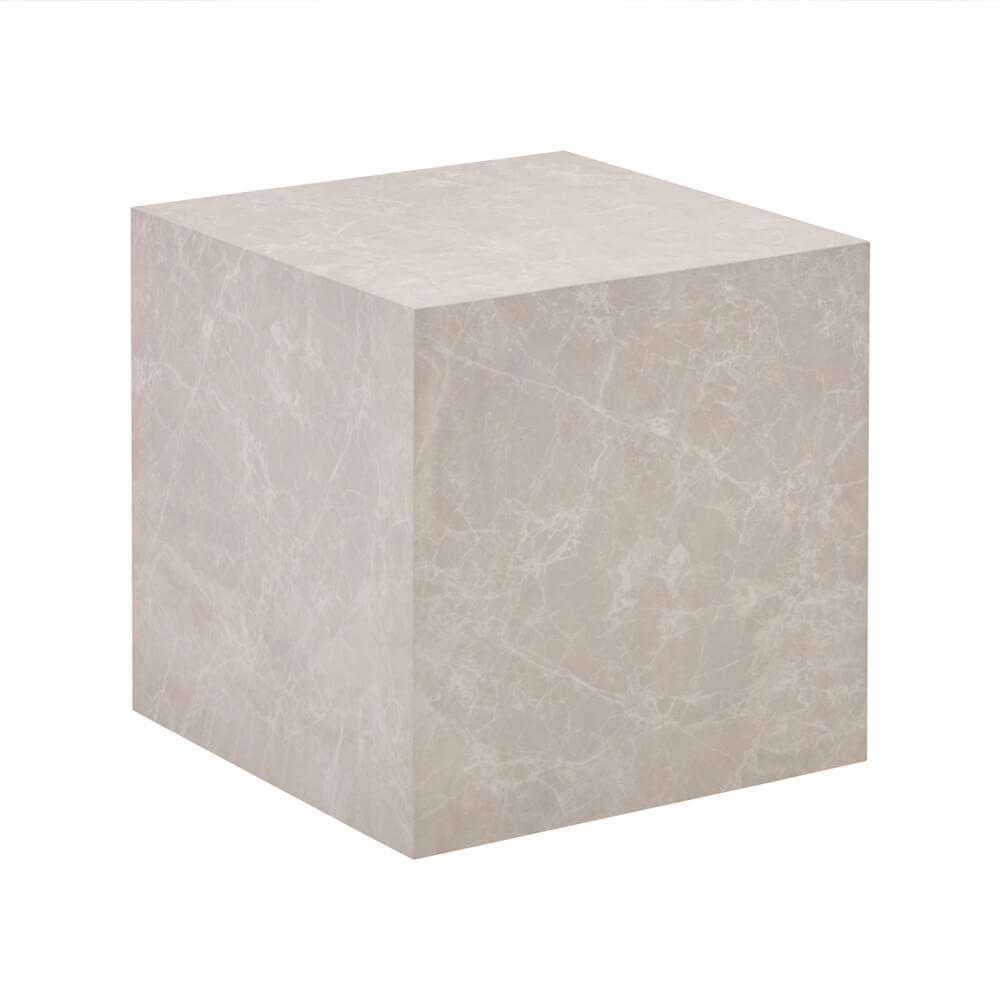 COUCHTISCH Marmor AMIRI M - 50 x 50 cm Beige - Beige, Holzwerkstoff/Textil (50/50/50cm) - Home Deluxe