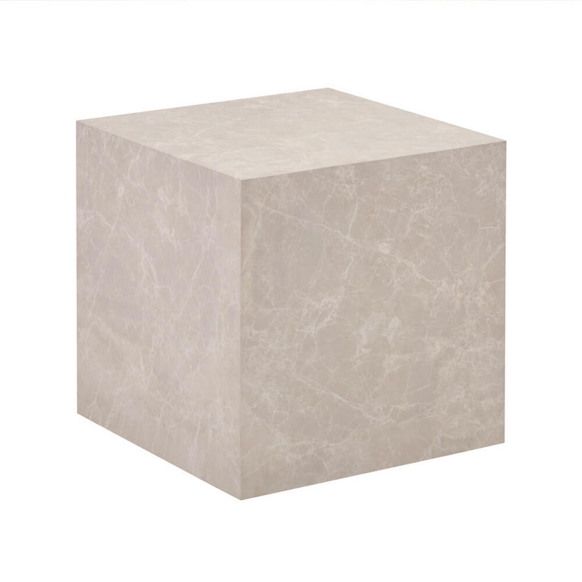 COUCHTISCH AMIRI M - Farbe: Beige, Größe: 50 x 50 x 50 cm - Beige, Holzwerkstoff/Textil (50/50/50cm) - Home Deluxe