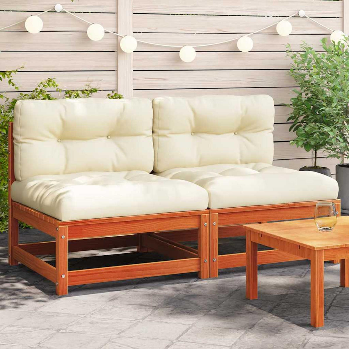 GARTENSOFA CYVAD 70/67/70 cm （2-SITZER） - Braun, Holz (70/67/70cm) - ZMH
