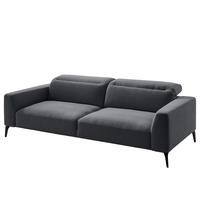 3-SITZER SOFA - Anthrazit/Schwarz, Textil/Metall (233/73/107cm) - home24