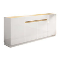 SIDEBOARD mit 4 Türen & 1 Schublade - Weiß & Holzfarben - EMORA - Naturfarben, Holz (205/87/40cm) - Vente-Unique