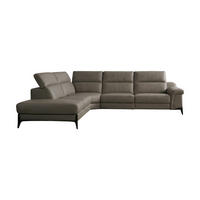 ECKSOFA Texas Echtleder Greige - Greige, Leder/Metall (274/238cm)