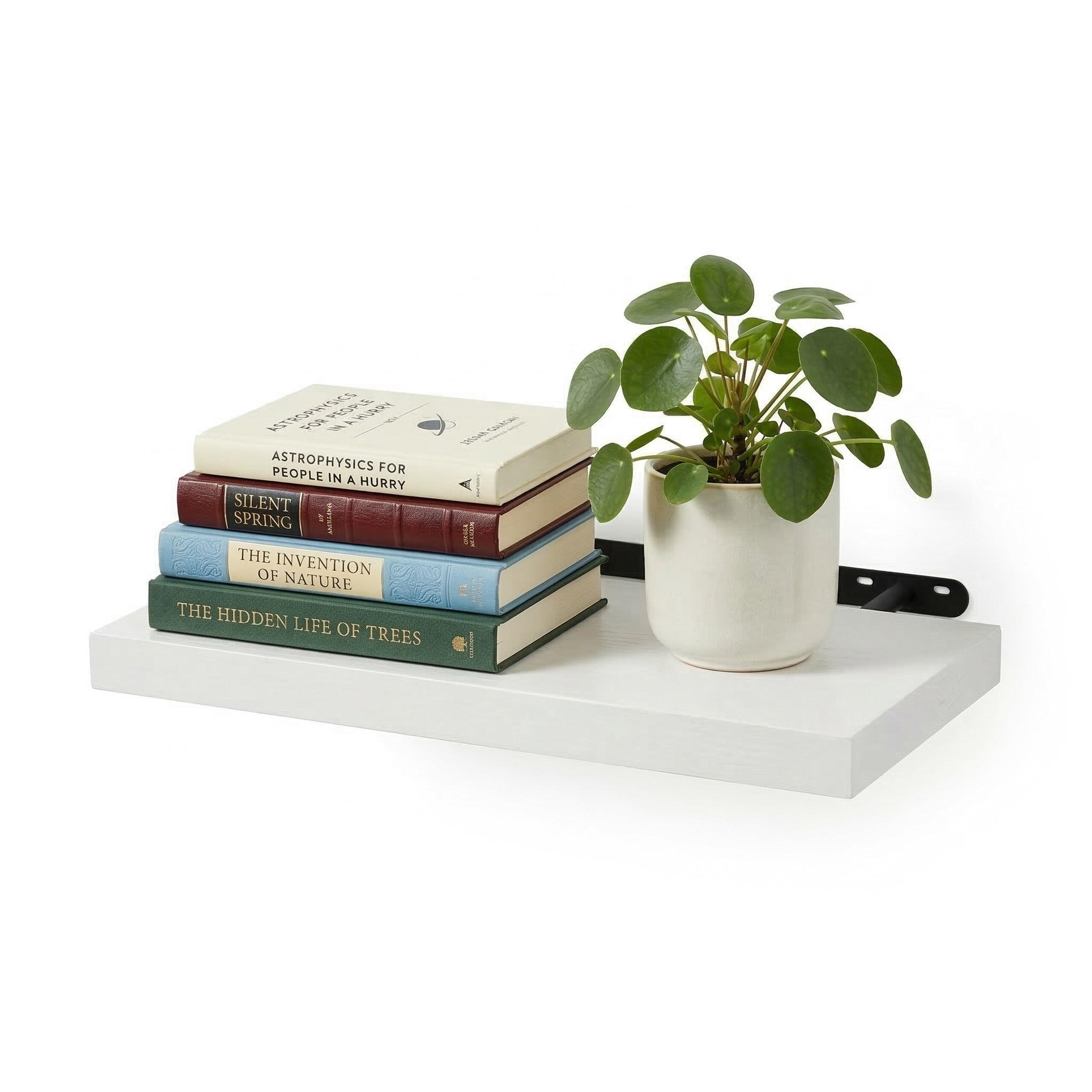 Relaxdays POLICA Biela nástenná MDF 60 cm kovový držiak