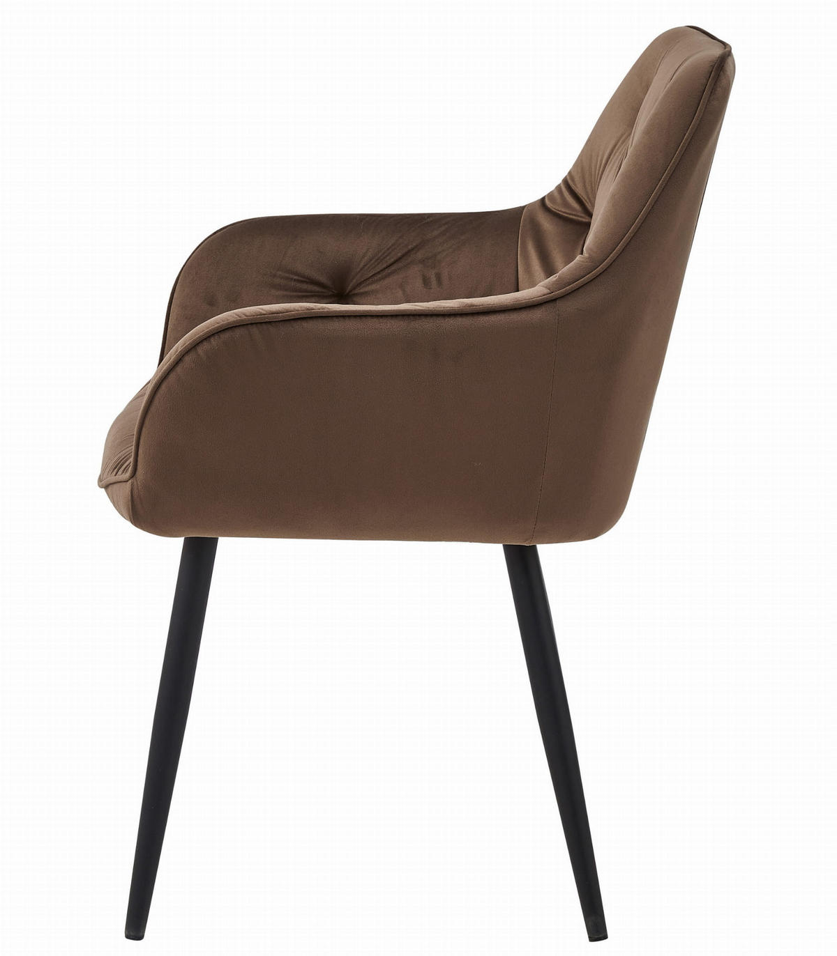 ESSZIMMERSTUHL LUKK brauner Sitz, schwarze Beine - Schwarz/Braun, Textil (56/83.5/62cm) - Valora