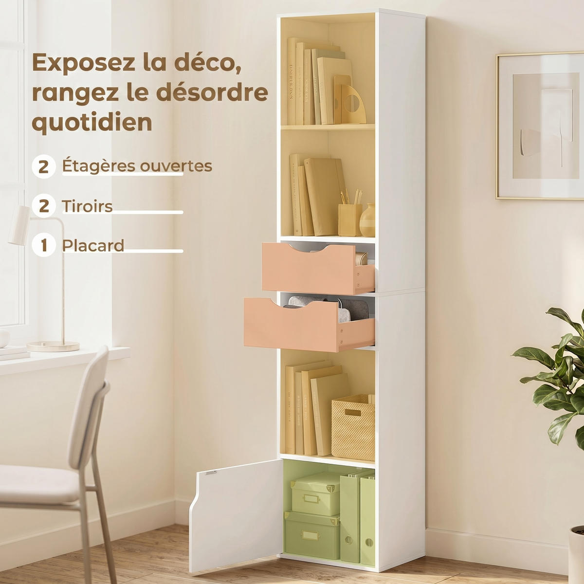 BÜCHERREGAL Weiß 30/24/158 cm - Weiß, Holzwerkstoff (24/158/30cm) - PANGIVO