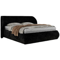 POLSTERBETT CAELA CLASSIC 200/200 - Schwarz Cord - VIRE LUX - Schwarz, Textil (200/200cm) - MKS