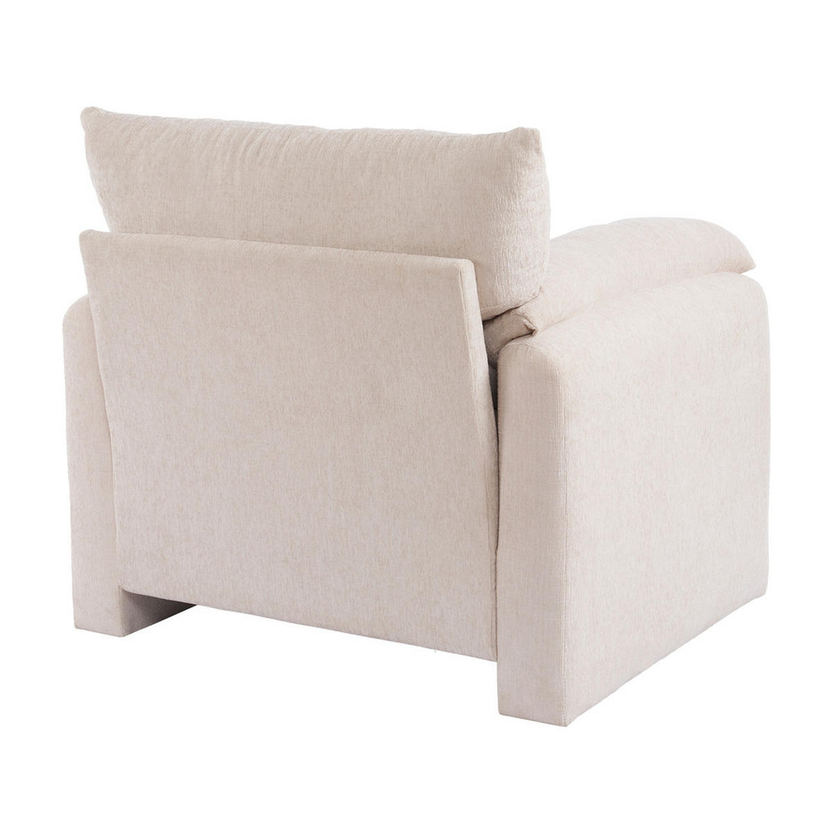 EINZELSOFA Chenille Übergrößig Dekostuhl Freizeitstuhl - Beige, Holz (75.49/39.98/65.99cm) - FLIEKS