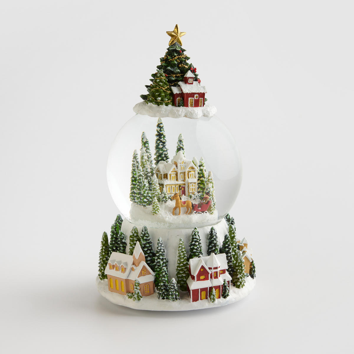 SCHNEEBALL Mit Spieluhr Jollyville - Grün, Glas (14/23.5/14.5cm) - home&you