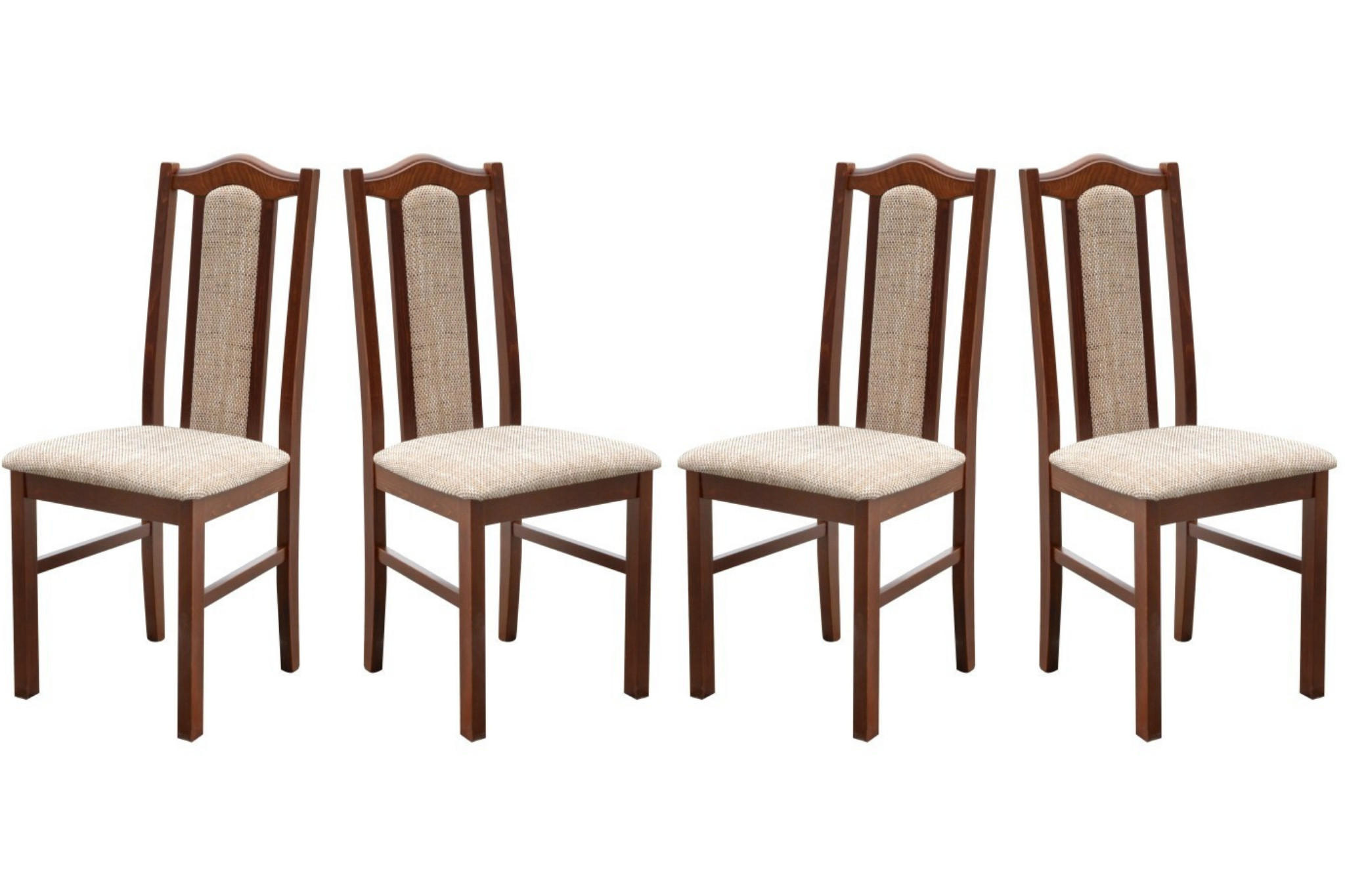 ESSZIMMERSTUHL Set 4x BOS 2 nussbaum, berlin new 3 - Beige/Nussbaumfarben, Holz (43/97/40cm) - Leaf Design