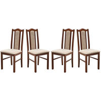 ESSZIMMERSTUHL Set 4x BOS 2 nussbaum, berlin new 3 - Beige/Nussbaumfarben, Holz (43/97/40cm) - Leaf Design