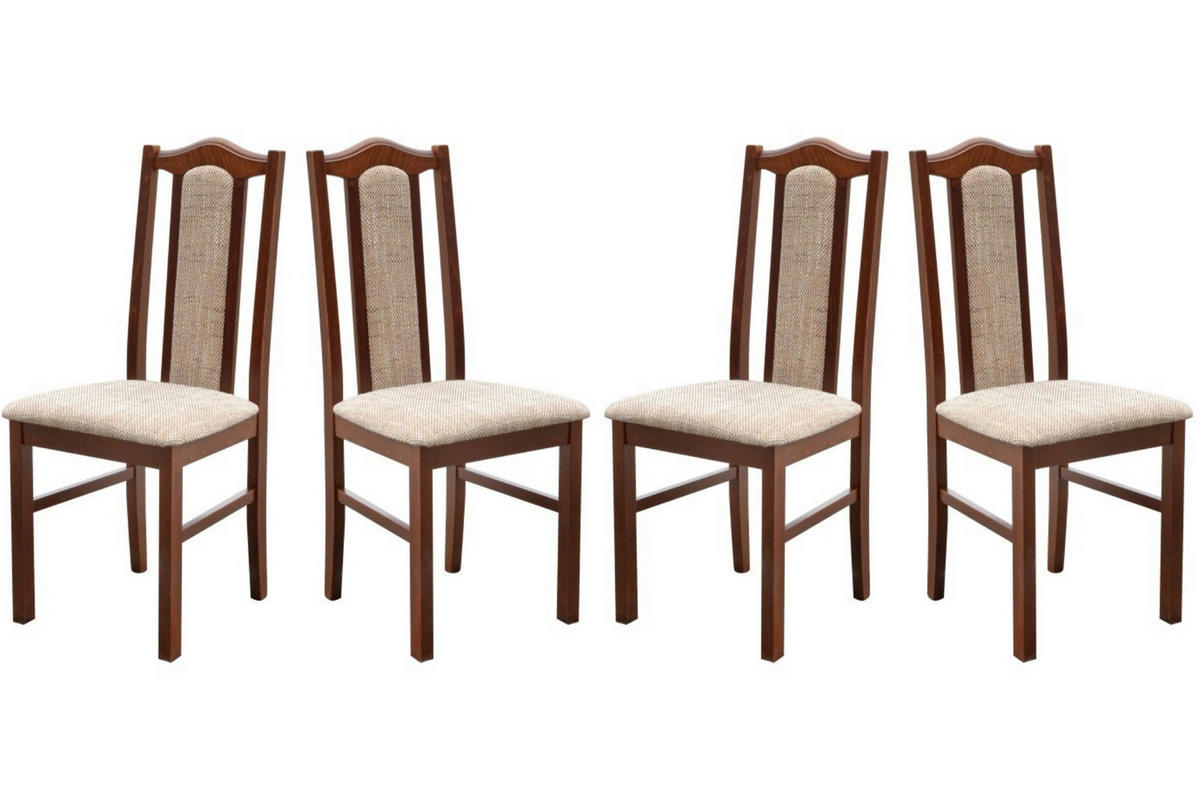 ESSZIMMERSTUHL Set 4x BOS 2 nussbaum, berlin new 3 - Beige/Nussbaumfarben, Holz (43/97/40cm) - Leaf Design