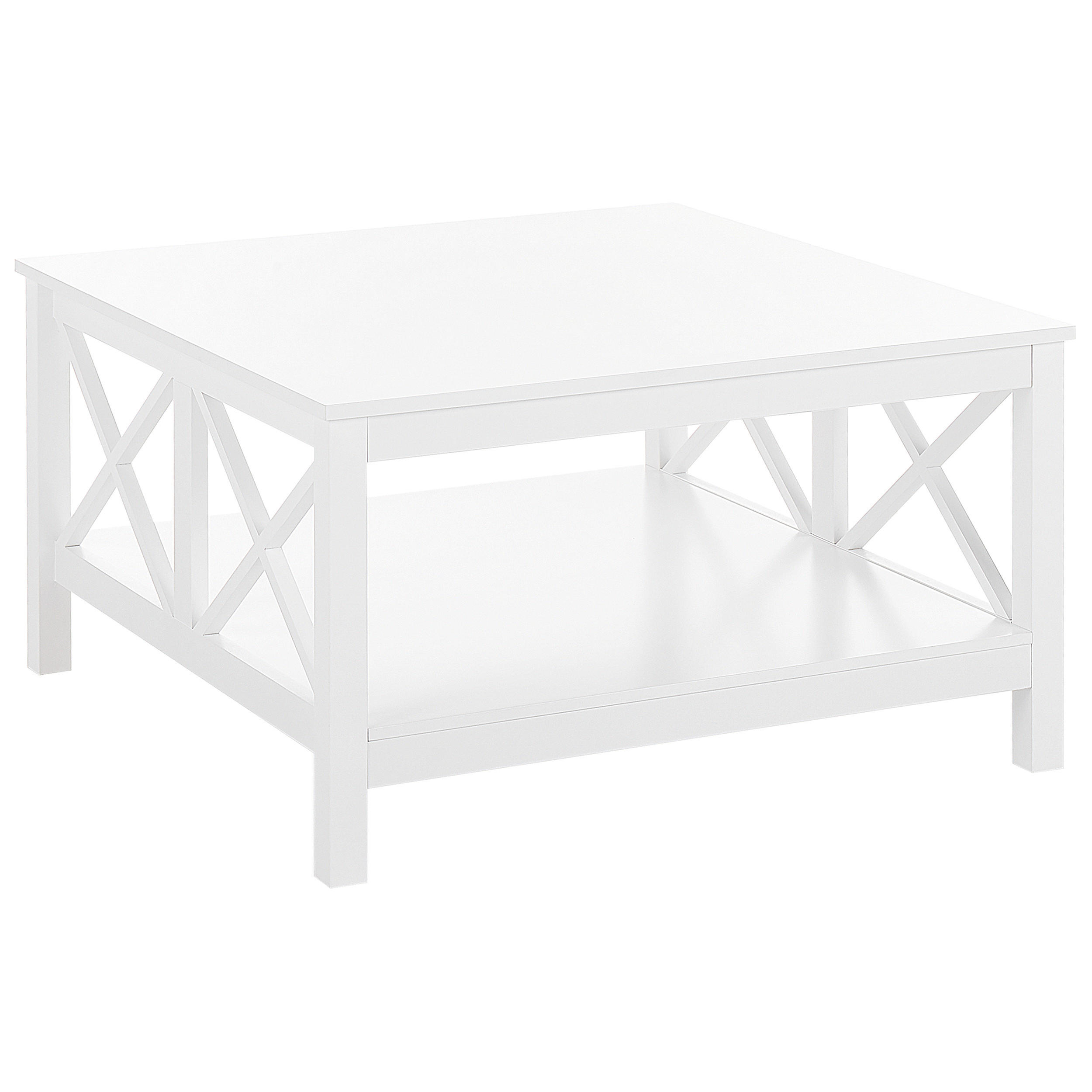 COUCHTISCH weiß quadratisch 80/80cm Lotta - Weiß, Holzwerkstoff (80/80/45cm) - Beliani