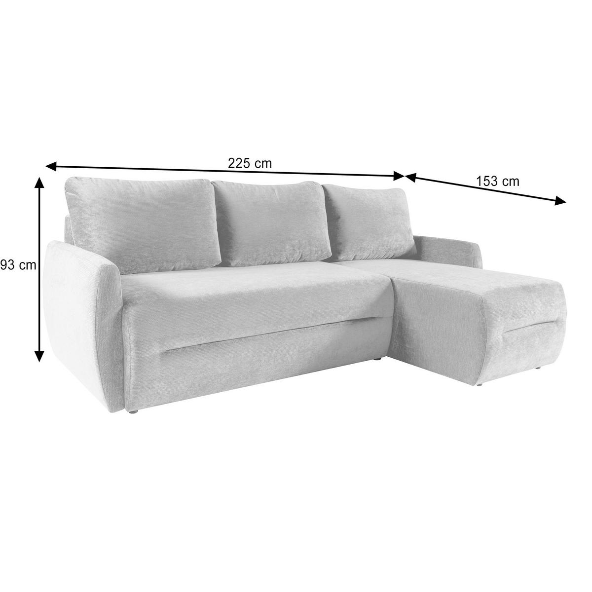 ECKSCHLAFSOFA Camila mit Schlaffunktion und universeller Ottomane, Braun - Braun, Textil (225/153cm) - Beautysofa