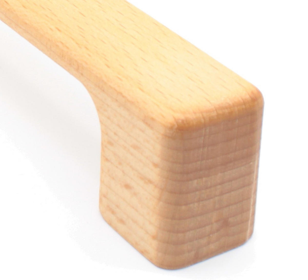 MÖBELGRIFF BA 192mm, Küchengriff Buche massiv, Holzgriff Schrank - Grau, Holz (2/2.8/21.4cm)