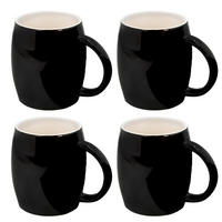 KAFFEETASSE TEETASSE (4er-Set) - Schwarz, Keramik (9/10.5/12.5cm) - Intirilife