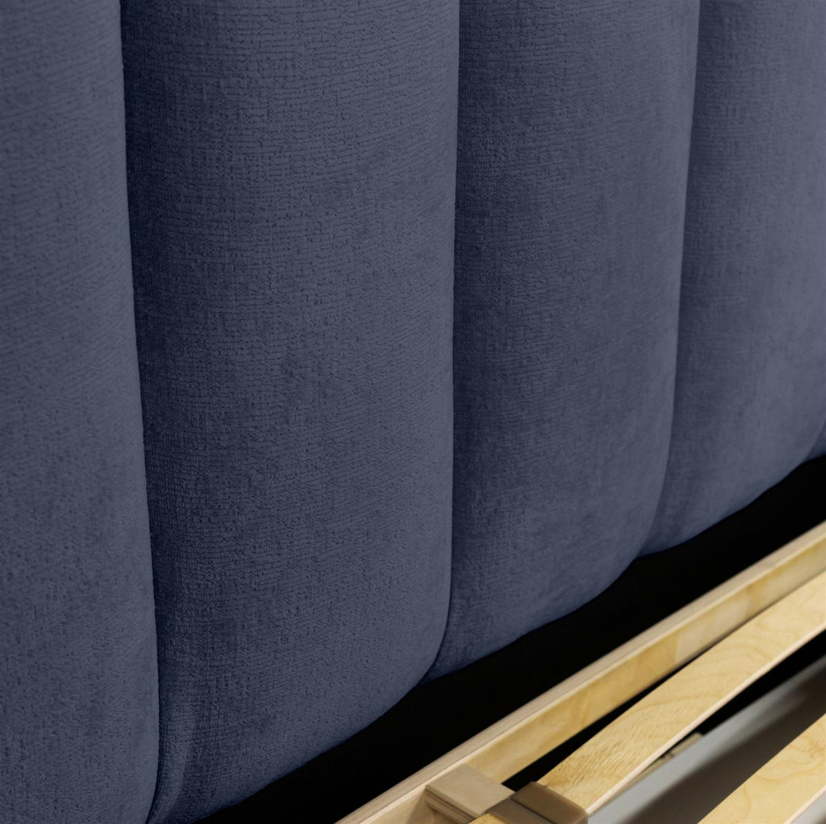 POLSTERBETT Heda Komplettset - Blau, Holzwerkstoff/Textil (140/200cm) - Fun Möbel