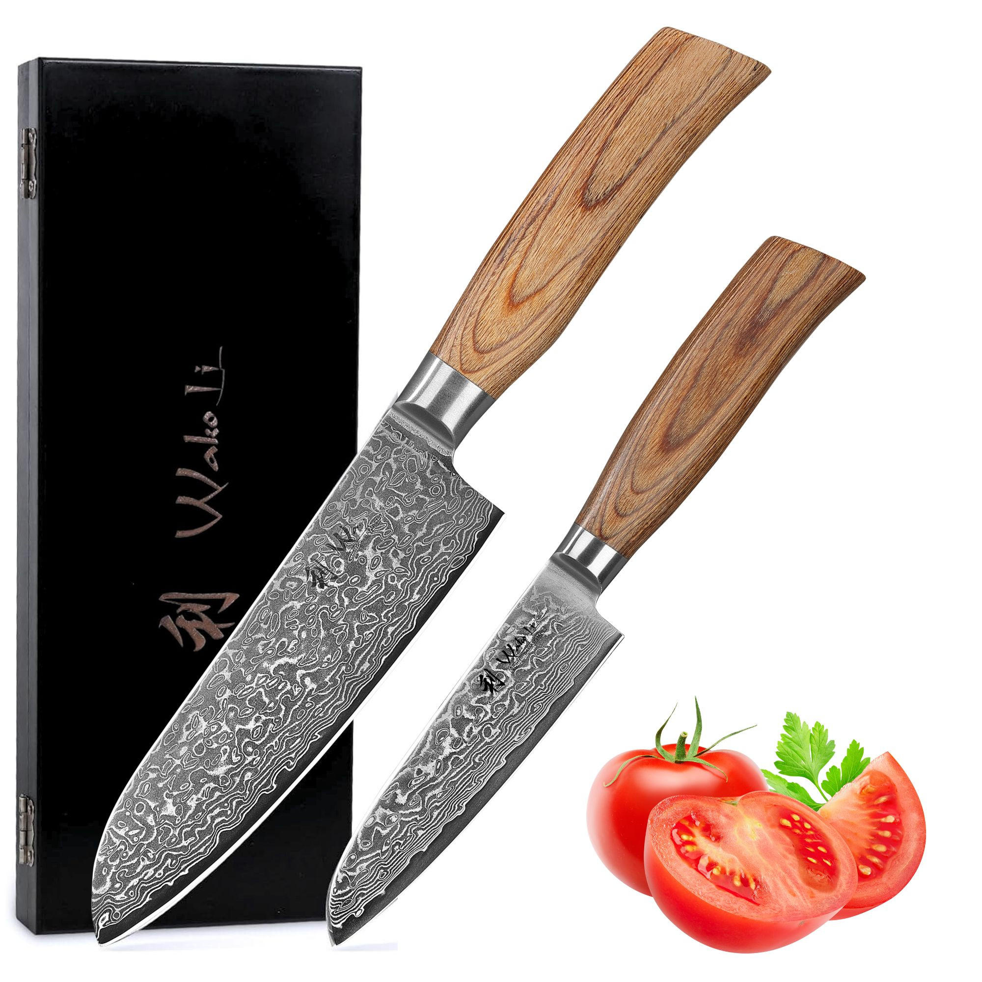Wakoli Santokumesser-Set Braun