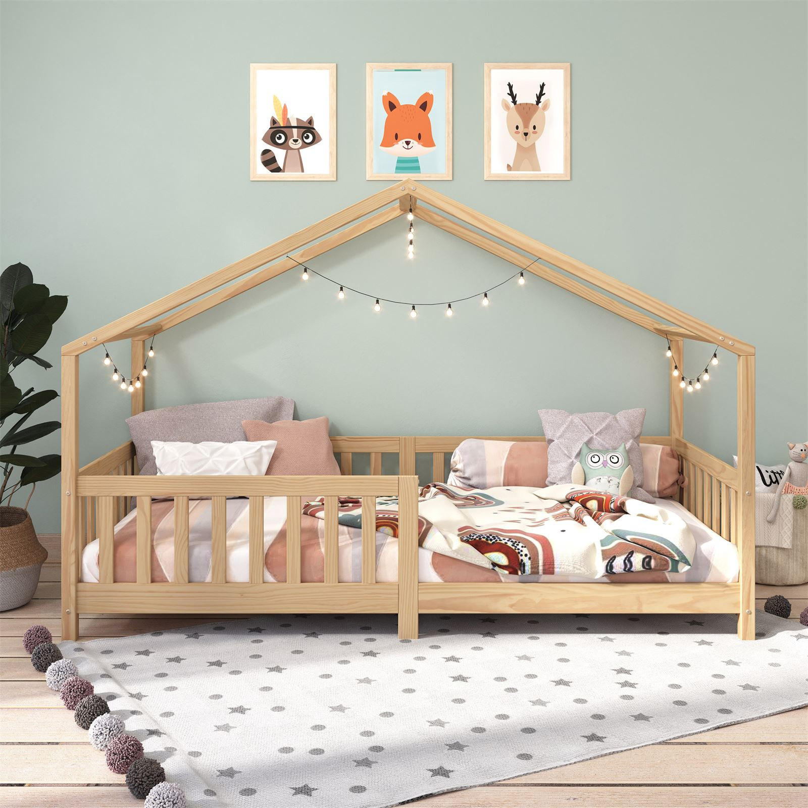 HAUSBETT LISAN 90x200 cm - Naturfarben, Holz (96/138/206cm) - IDIMEX