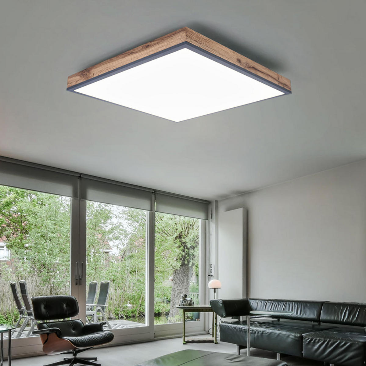 LED PANEL Aufbau Opal Weiß 30 cm - Braun, Metall (30/30/6cm)