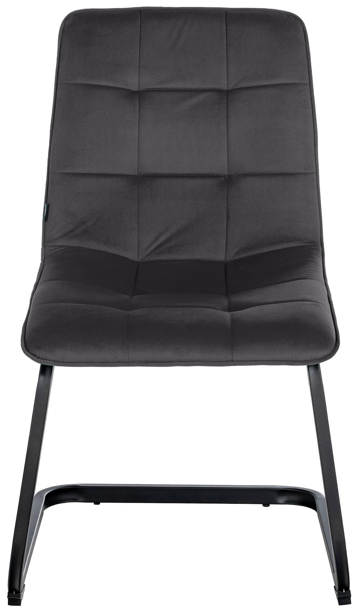 SCHWINGSTUHL 2er Set Samt schwarz - Schwarz, Textil/Metall (47/87/58cm) - CLP