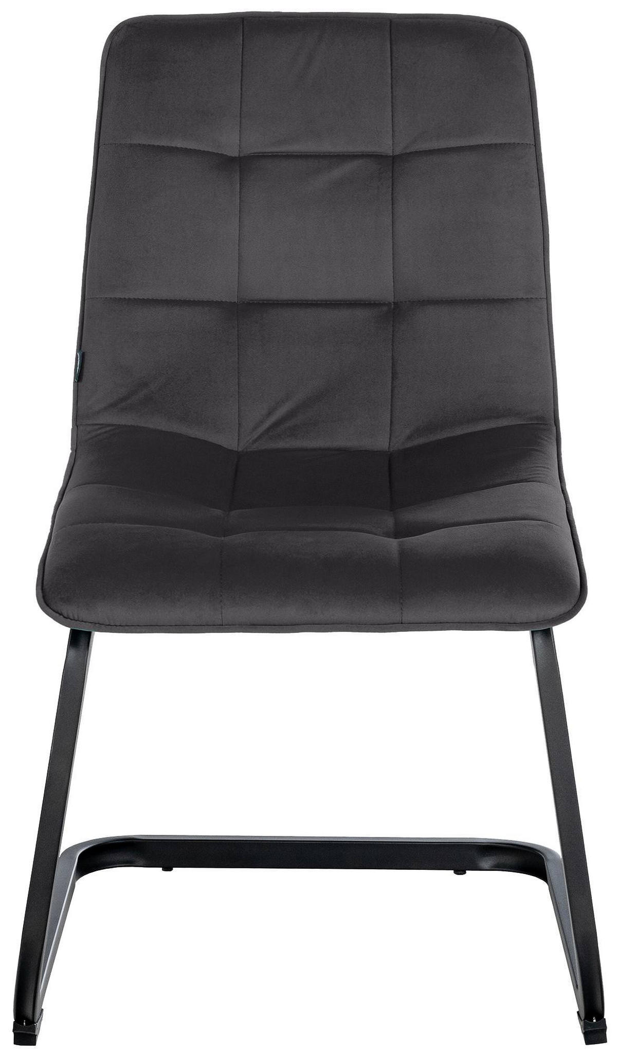 SCHWINGSTUHL 2er Set Samt schwarz - Schwarz, Textil/Metall (47/87/58cm) - CLP