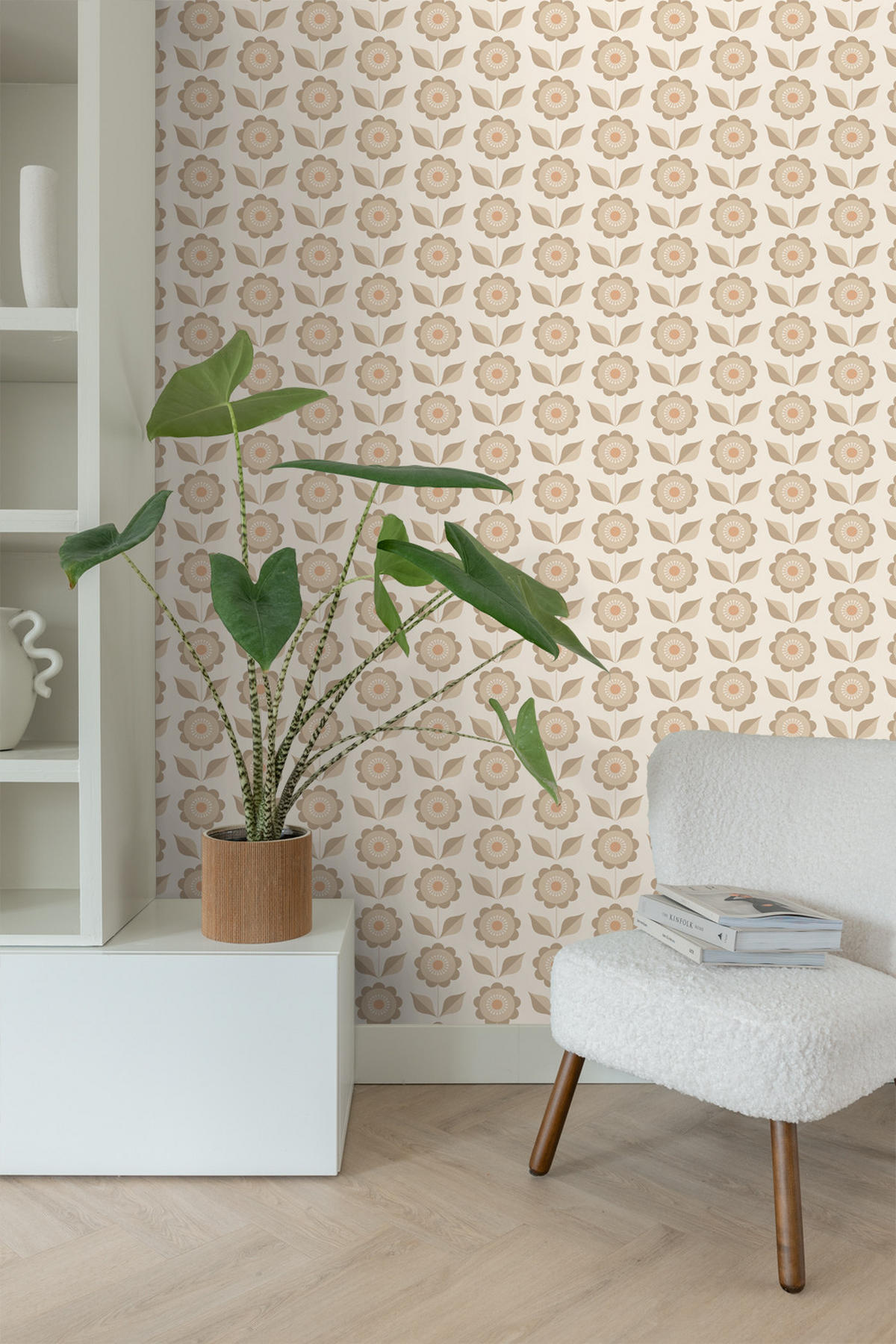 TAPETE Blumen 50 x 900 cm - Beige, Papier (50/900cm) - ESTAhome
