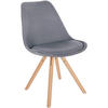 STUHL Stoff hellgrau - Eukalyptusholzfarben/Hellgrau, Holz/Textil (48/81/54cm) - CLP
