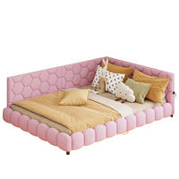 SCHLAFSOFA 140/200 cm rosa mit LED und USB - Rosa, Holz