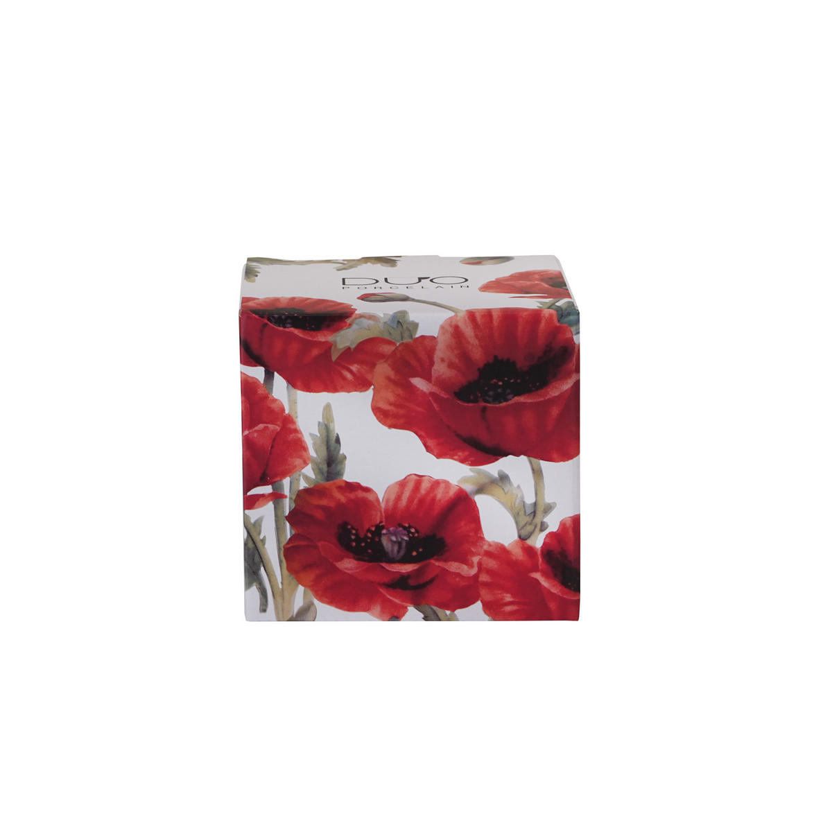 TEETASSE mit Sieb in Fassform CLASSIC POPPIES - Weiß, Keramik (0.43L) - DUO PORCELAIN