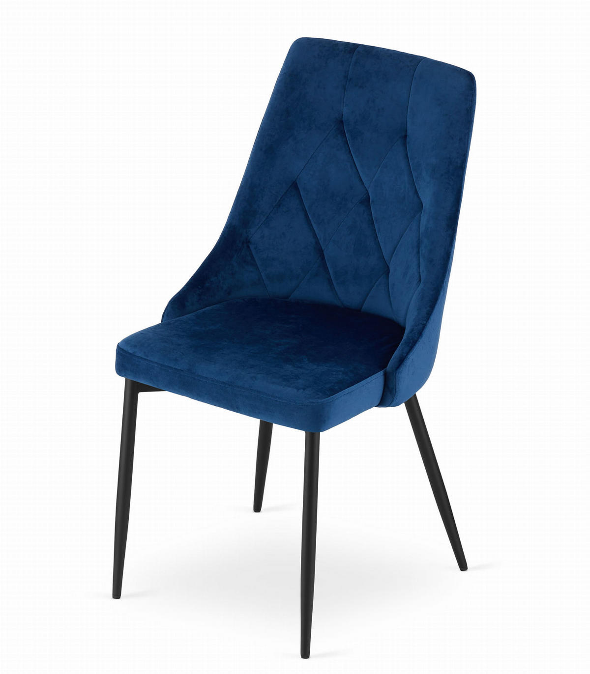 STUHL BRISIGHELLA 6-er Set, Blau, mit Samtstoff gepolstert - Blau, Textil/Metall (49/94/61cm) - Komodee