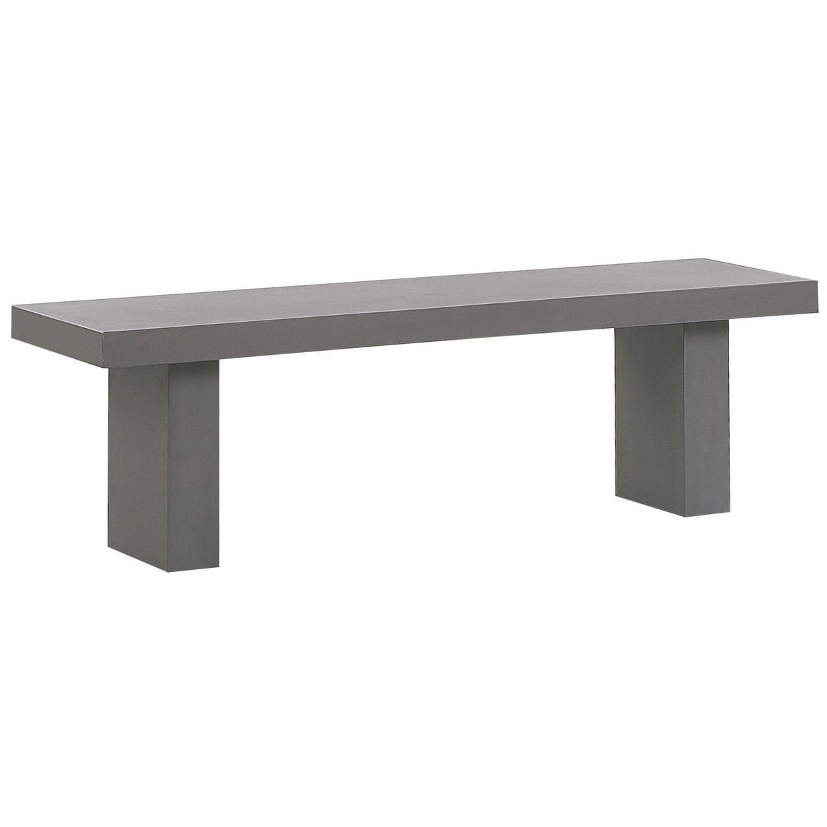 GARTENMÖBEL SET 6-Sitzer Beton grau 2 Bänke T-Form 2 Hocker Taranto - Grau, Stein - Beliani
