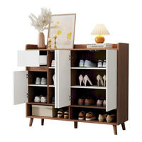 SCHUHSCHRANK aus Spanplatte 120x35x99cm in Natur mit 4 Türen & Schublade - Naturfarben, Holzwerkstoff (120/99/35cm) - Modfu