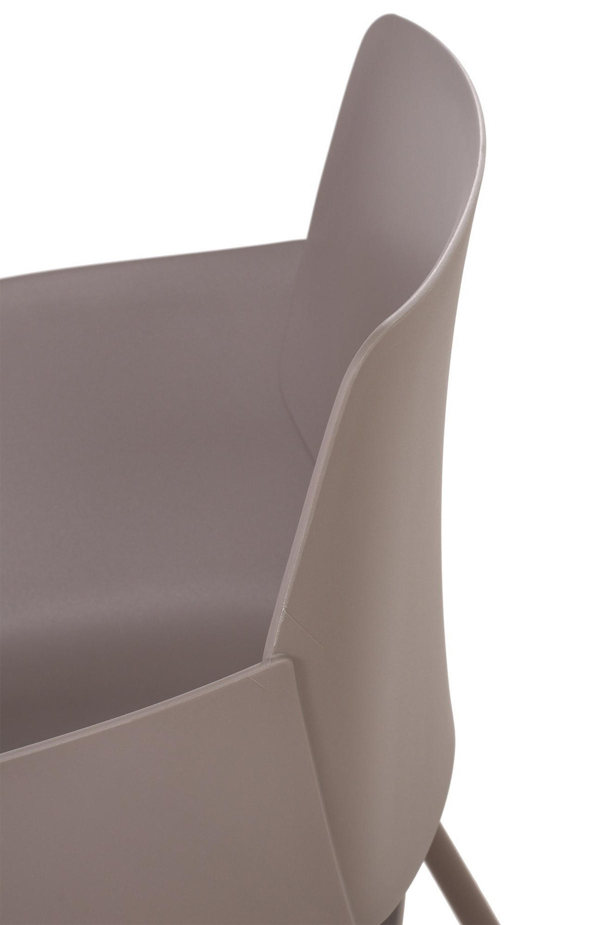 STUHL Kunststoff taupe - Taupe, Kunststoff/Metall (58/80/54cm) - CLP
