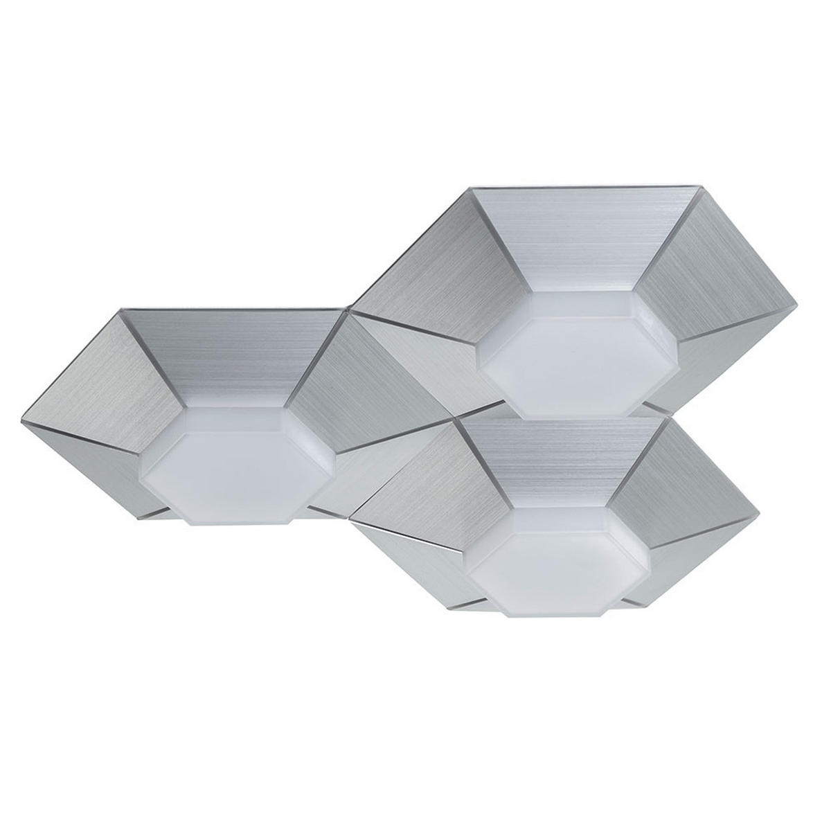 LED DECKENLEUCHTE Aluminium gebürstet Silber - Silberfarben, Metall (40.5/40/8.5cm) - Wofi