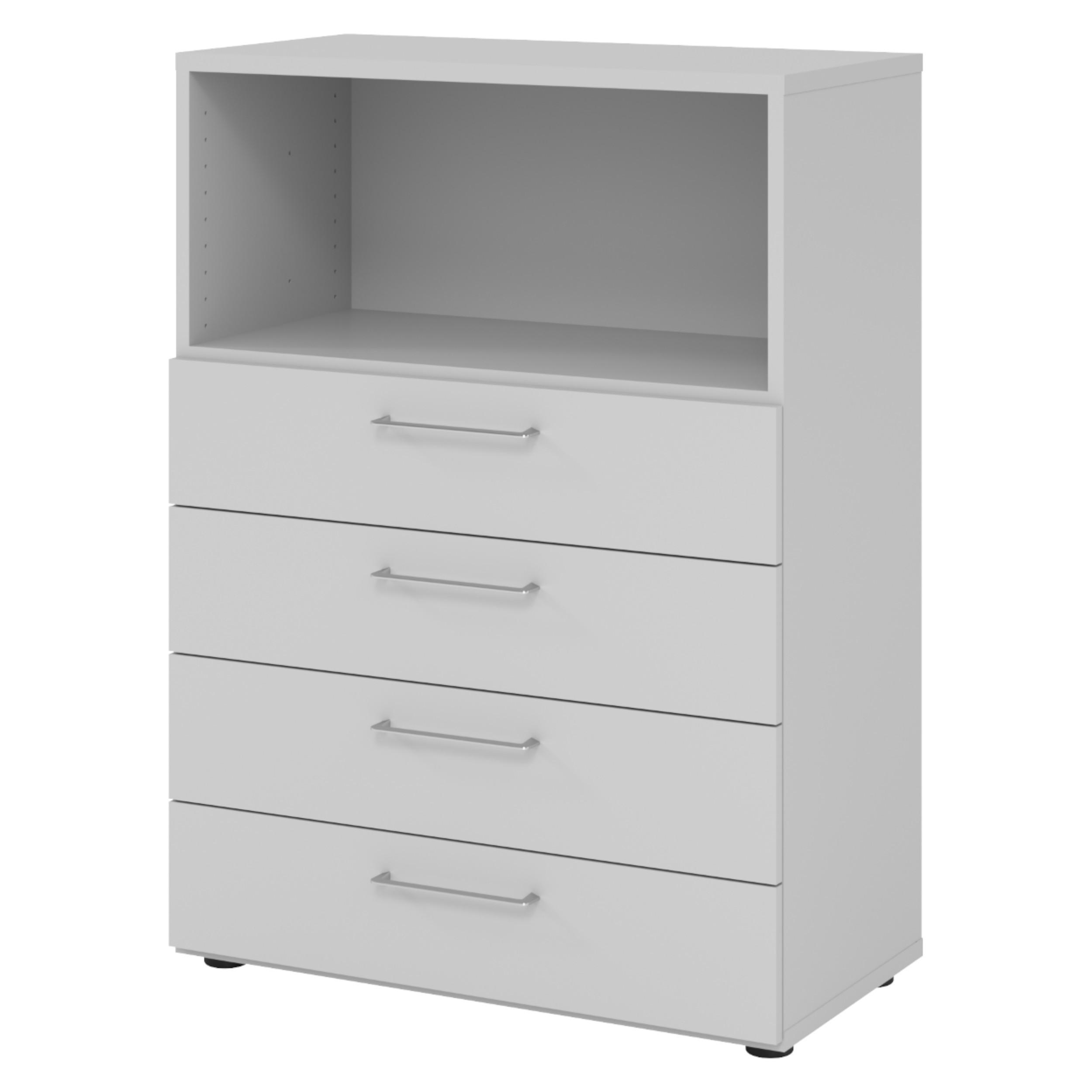 SCHUBLADENSCHRANK - 4 Schübe 42/80/110 cm in Grau - Grau, Holzwerkstoff (80/110/42cm) - bümö
