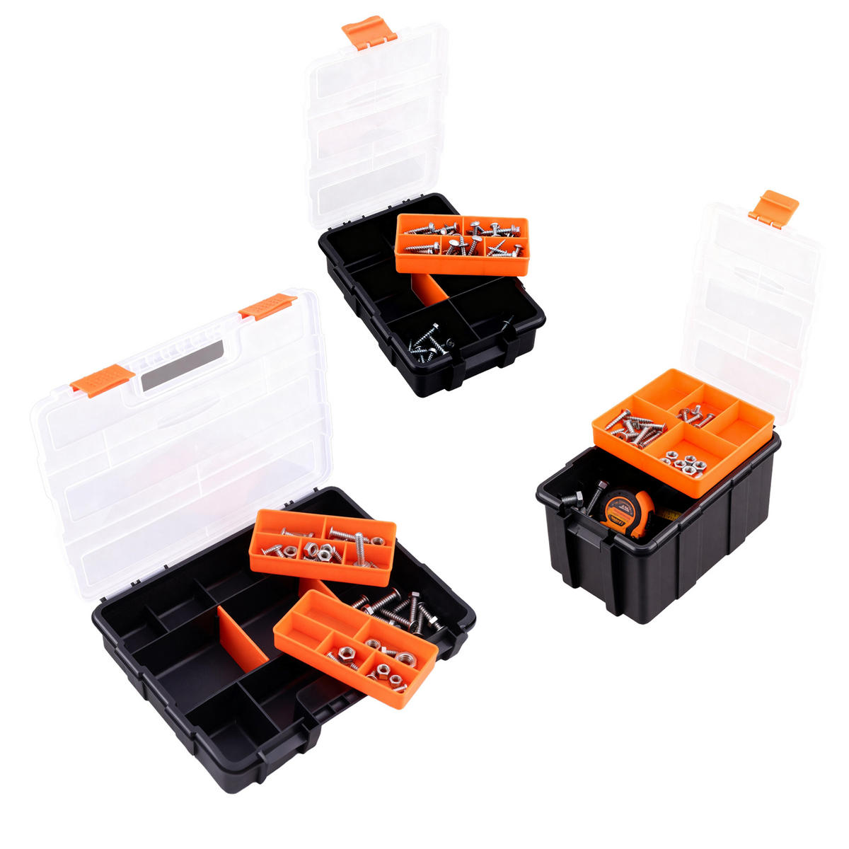 4XSORTIERBOX - Multicolor, Kunststoff (29/18/22cm) - Relaxdays