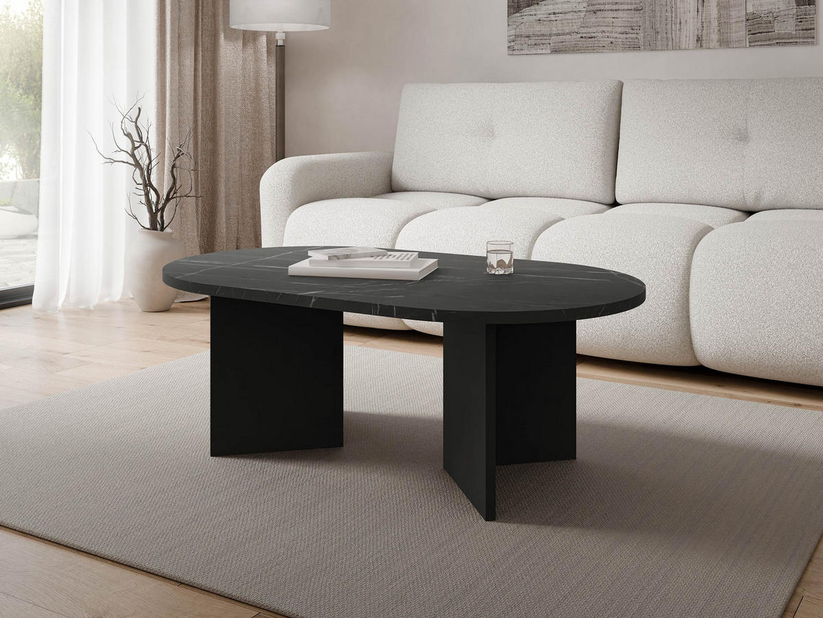 COUCHTISCH Gelizo 22 mm - Schwarz, Holzwerkstoff (65/110/42cm) - MIRJAN24