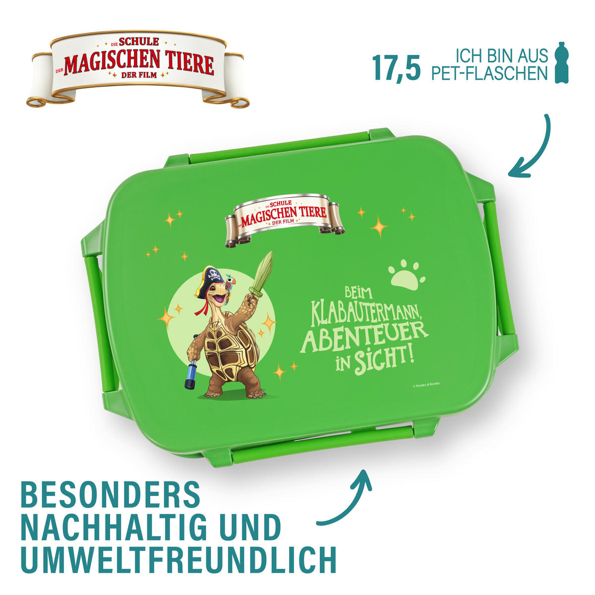 BROTDOSE Kinder mit Fächern - Grün, Kunststoff (15.5/7.2/20.3cm)