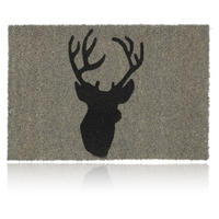 ROHOŽKA Šedá Černá motiv jelena 60x40 cm - šedá, textil/plast (60/40cm) - Relaxdays