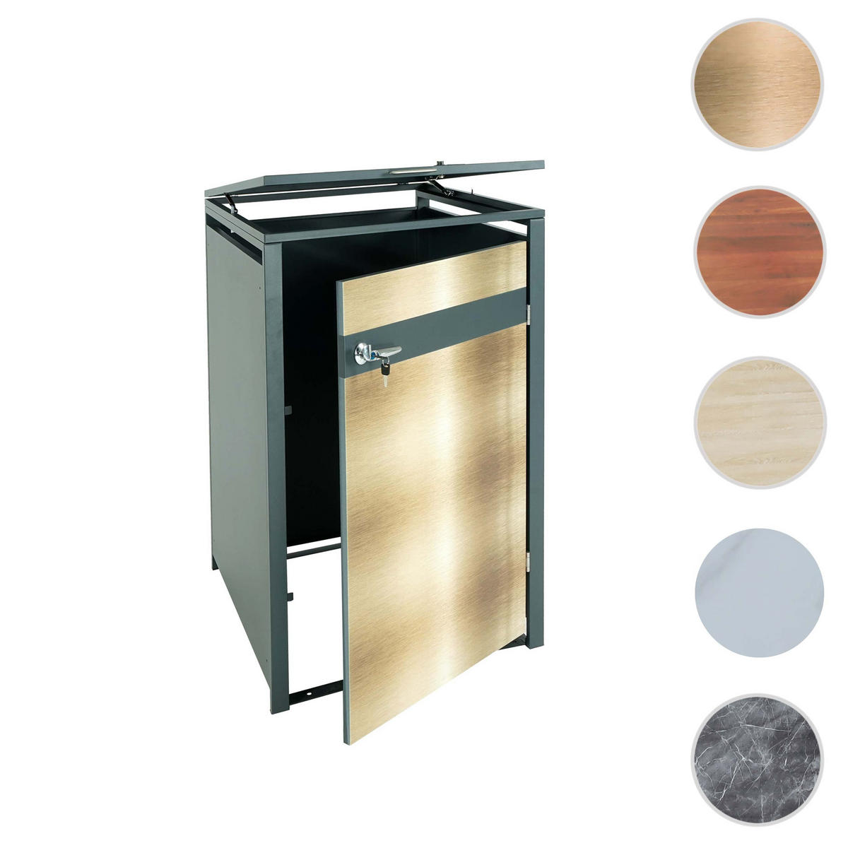 1ER MÜLLTONNENVERKLEIDUNG Gold - Goldfarben, Metall (68/117/80cm) - MCW