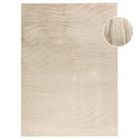KURZFLOR-TEPPICH Waves 503 Beige 200x290 cm - Beige, Textil (200/290cm) - carpet city