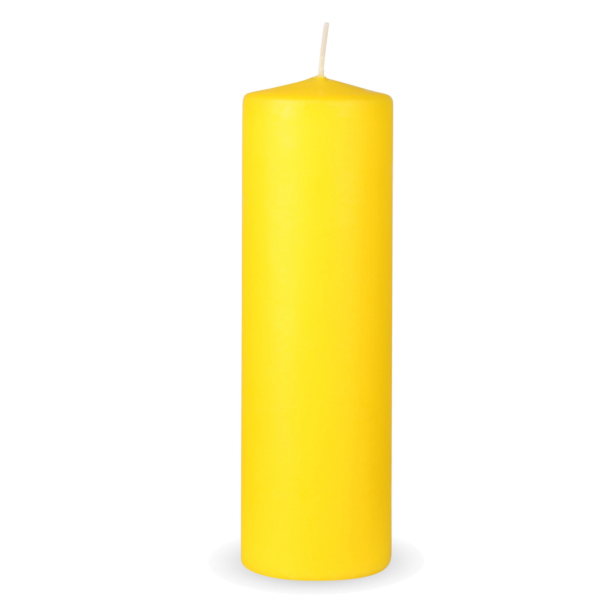 STUMPENKERZEN "Gelb", Größe Ø7cm x Höhe: 20 cm - Hellgelb, Naturmaterialien (7/20cm) - HS Candle
